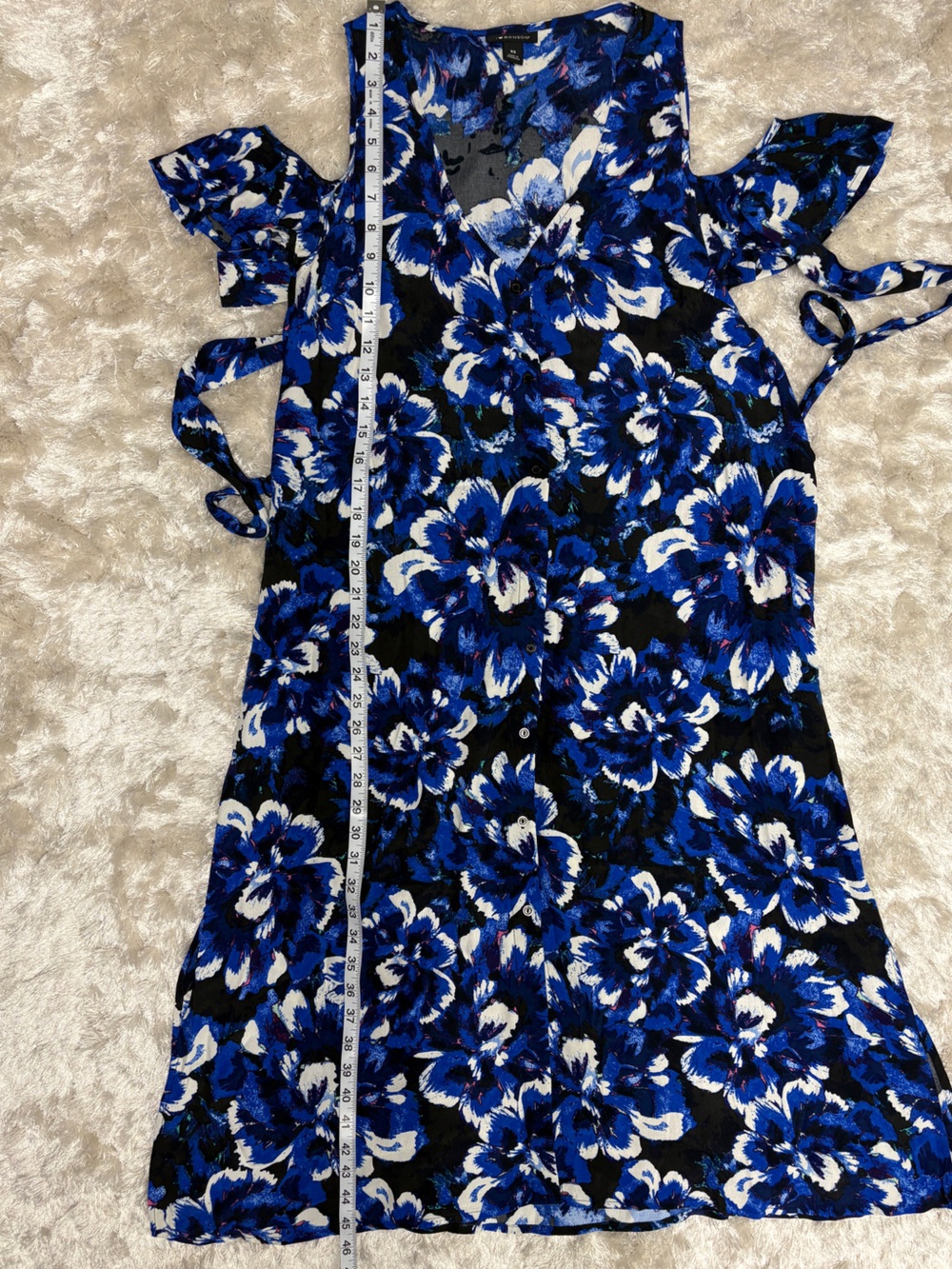 I 🩷 Ronson Women’s Blue Button-Down Floral A-Line Dress: Great Condition - Picture 6 of 10